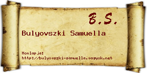 Bulyovszki Samuella névjegykártya